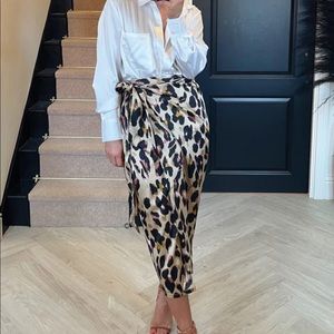 NeverFullyDressed Brown Leopard Jaspre Wrap Skirt
